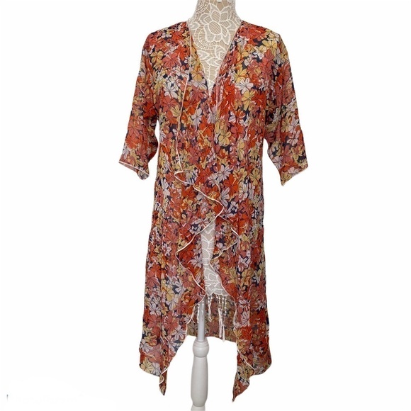 NWT Lularoe sheer open front flora cardigan kimono - Picture 1 of 12